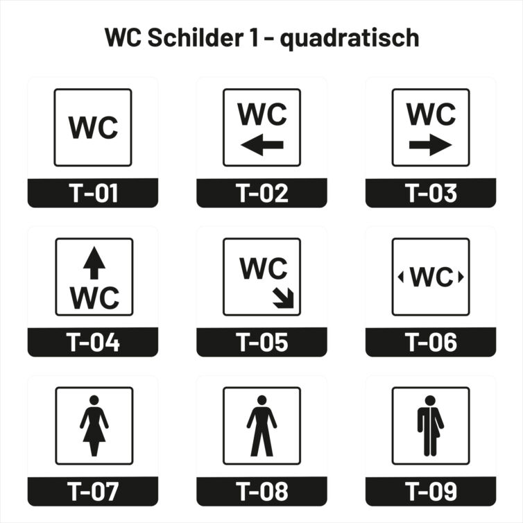 WC Schilder 1 – quadratisch