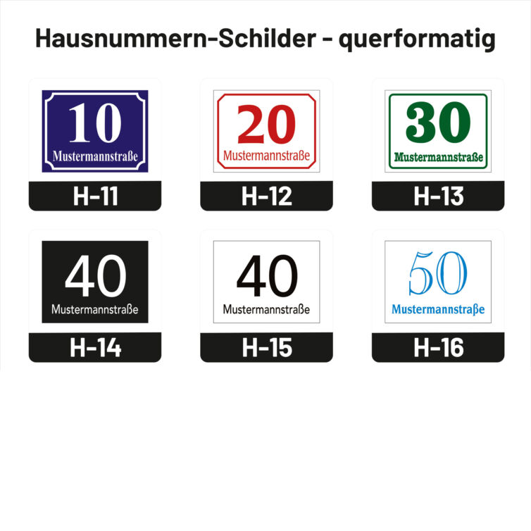 Hausnummernschilder – querformatig