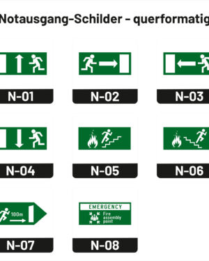 Notausgang Schilder – querformatig