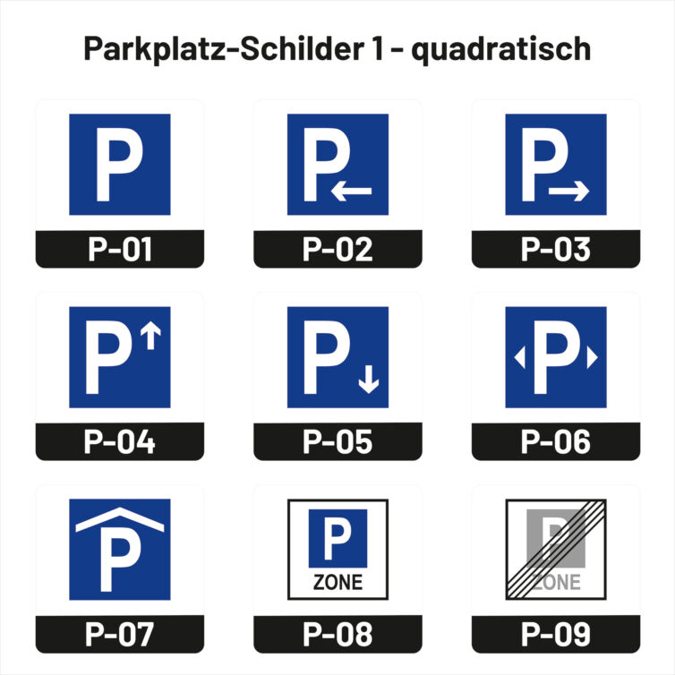Parkplatz-Schilder 1 – quadratisch