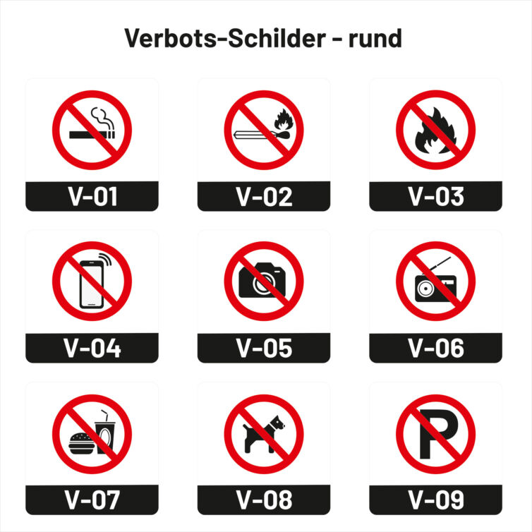 Verbotsschilder – rund