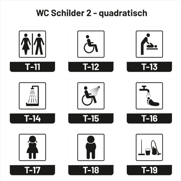 WC Schilder 2 – quadratisch