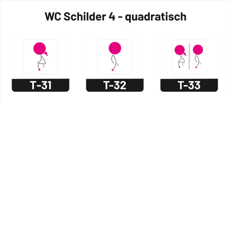 WC Schilder 4 – quadratisch